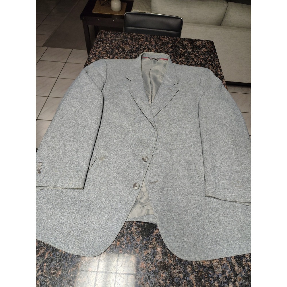 Vintage Levis Action Suits Business Class Gray Blazer Sport Coat 52R Made in USA